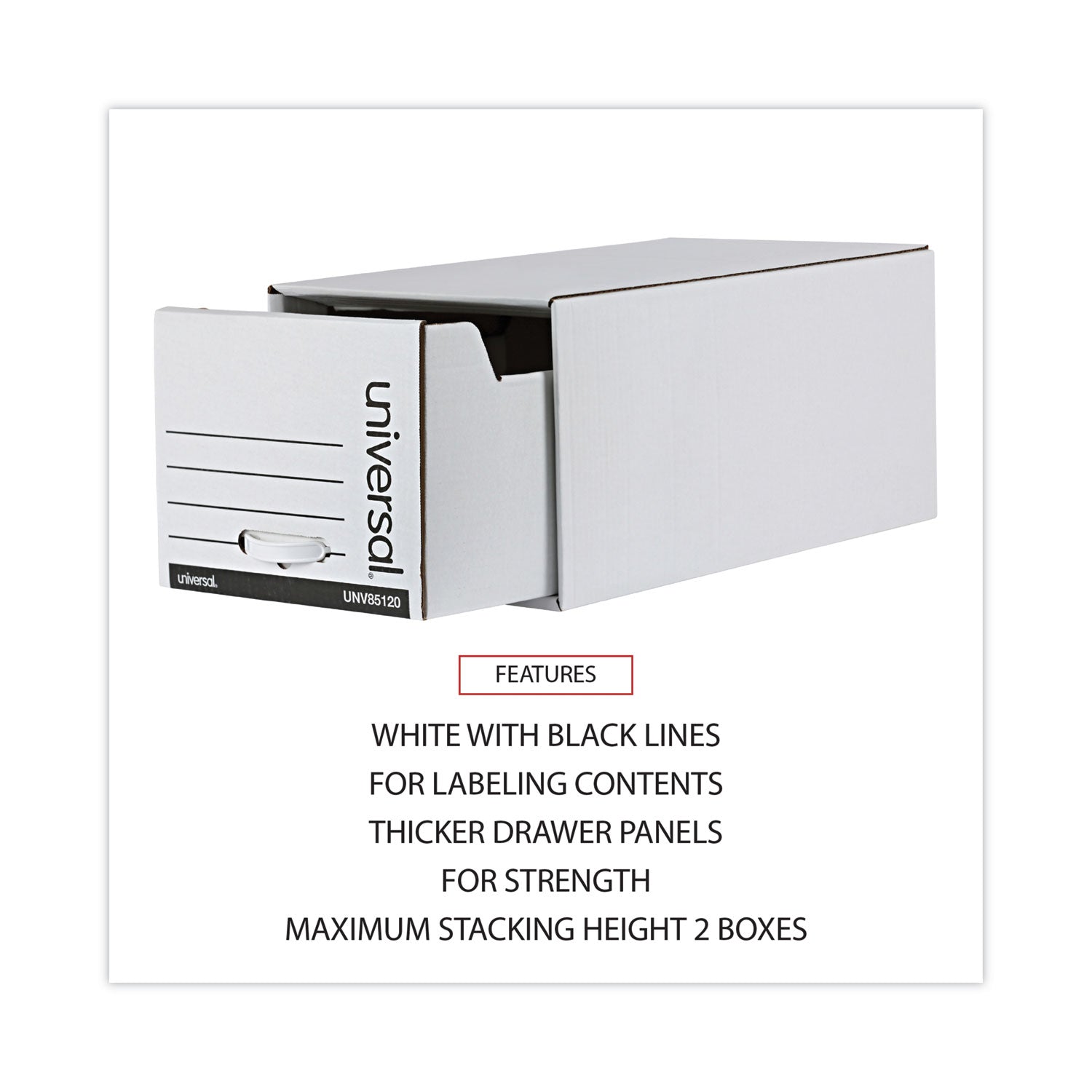 Economy Storage Drawer Files, Letter Files, White, 6/Carton - 