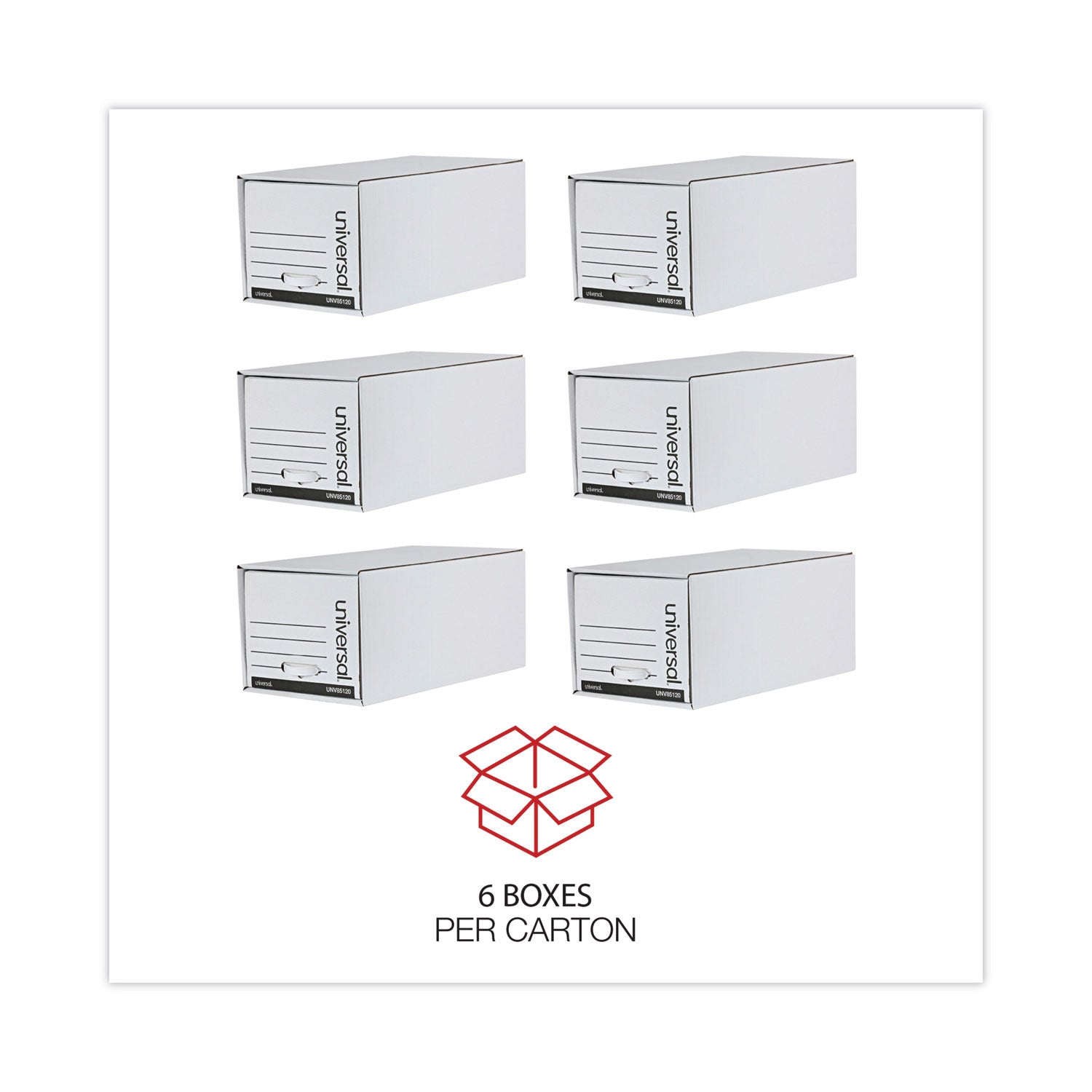 Economy Storage Drawer Files, Letter Files, White, 6/Carton - 
