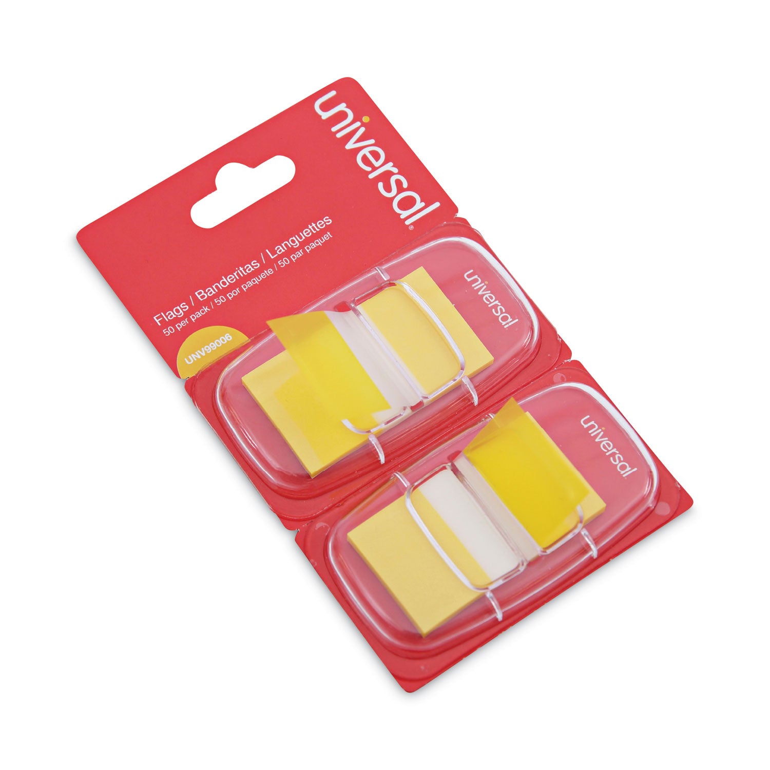 Page Flags, Yellow, 50 Flags/Dispenser, 2 Dispensers/Pack - 