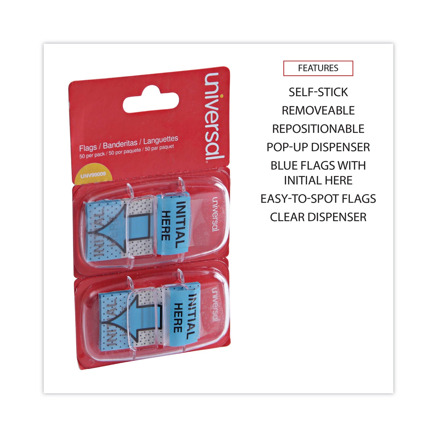 deluxe-message-arrow-flags-initial-here-blue-100-pack_unv99009 - 3