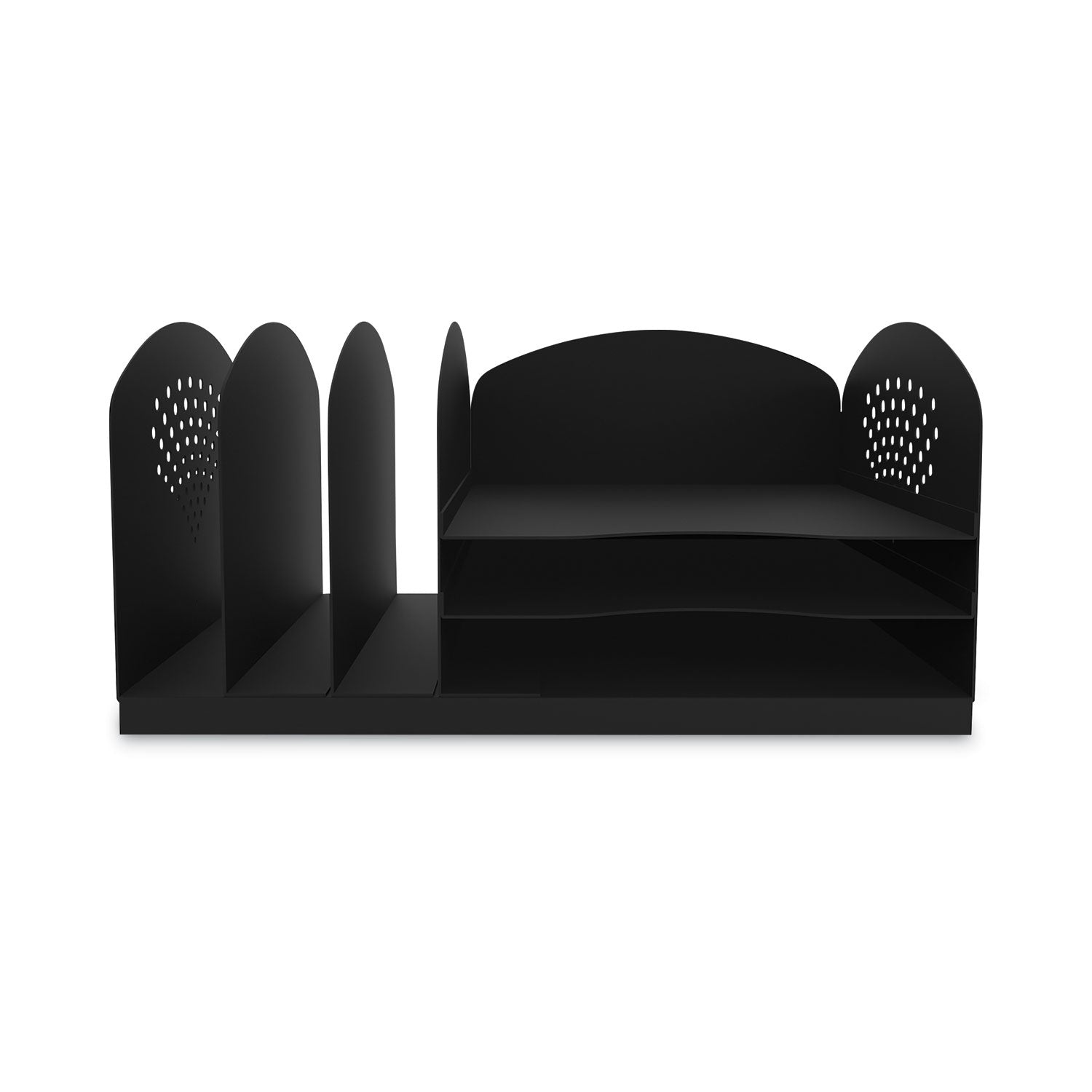 Safco 3 & 3 Combination Rack Desktop Organizers - 6 Compartment(s) - 3 Divider(s) - 3 Tier(s) - 8.3" Height x 16.3" Width x 11.3" DepthDesktop - Powder Coated - Black - Steel - 1 Each