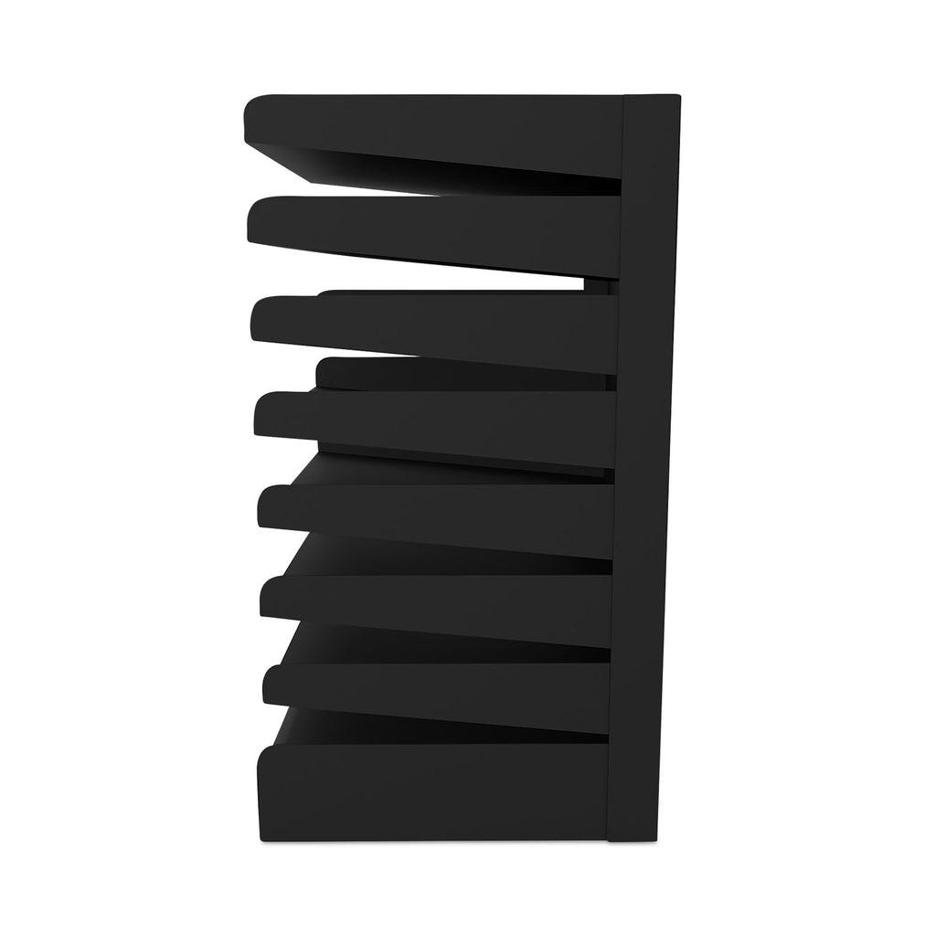 Safco Slanted Shelves Steel Desk Tray Sorter - 8 Tier(s)Desktop - Durable - Powder Coated - Black - Steel - 1 Each