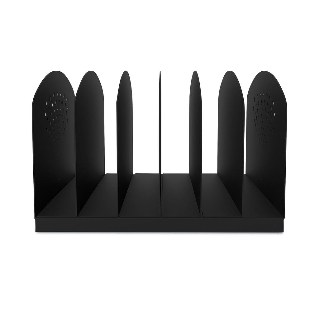 Safco Steel Desk Racks - 6 Compartment(s) - 2" - 8" Height x 12.1" Width x 11.1" DepthDesktop - Powder Coated - Black - Steel - 1 Each
