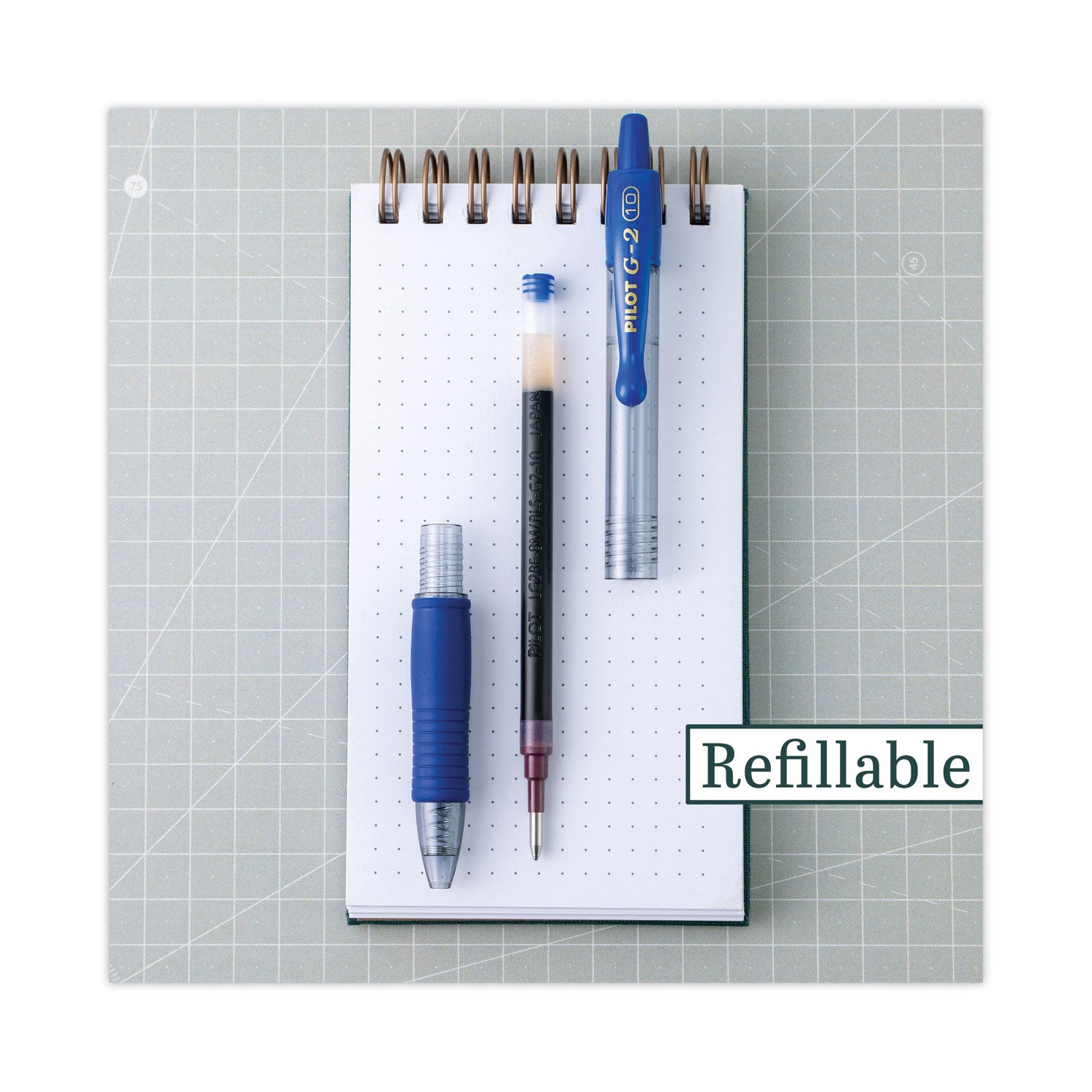 G2 Premium Gel Pen, Retractable, Bold 1 mm, Blue Ink, Smoke/Blue Barrel, Dozen