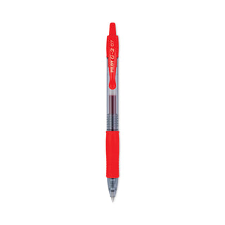 G2 Premium Gel Pen, Retractable, Fine 0.7 mm, Red Ink, Smoke/Red Barrel, Dozen
