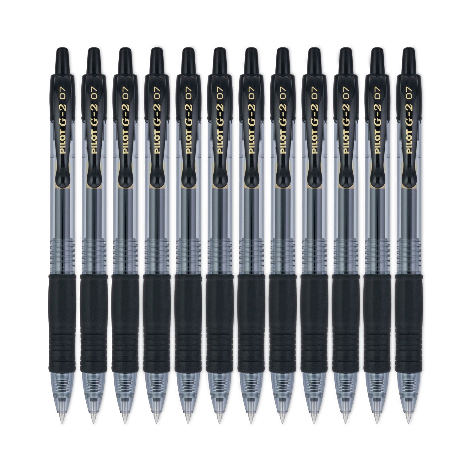 G2 Premium Gel Pen, Retractable, Fine 0.7 mm, Black Ink, Smoke/Black Barrel, Dozen