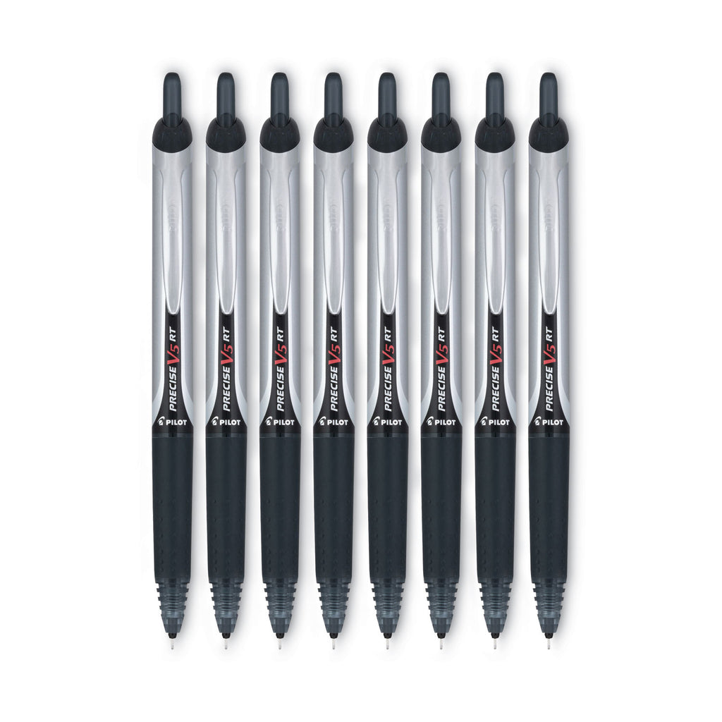 Precise V5RT Roller Ball Pen, Retractable, Extra-Fine 0.5 mm, Black Ink, Black Barrel