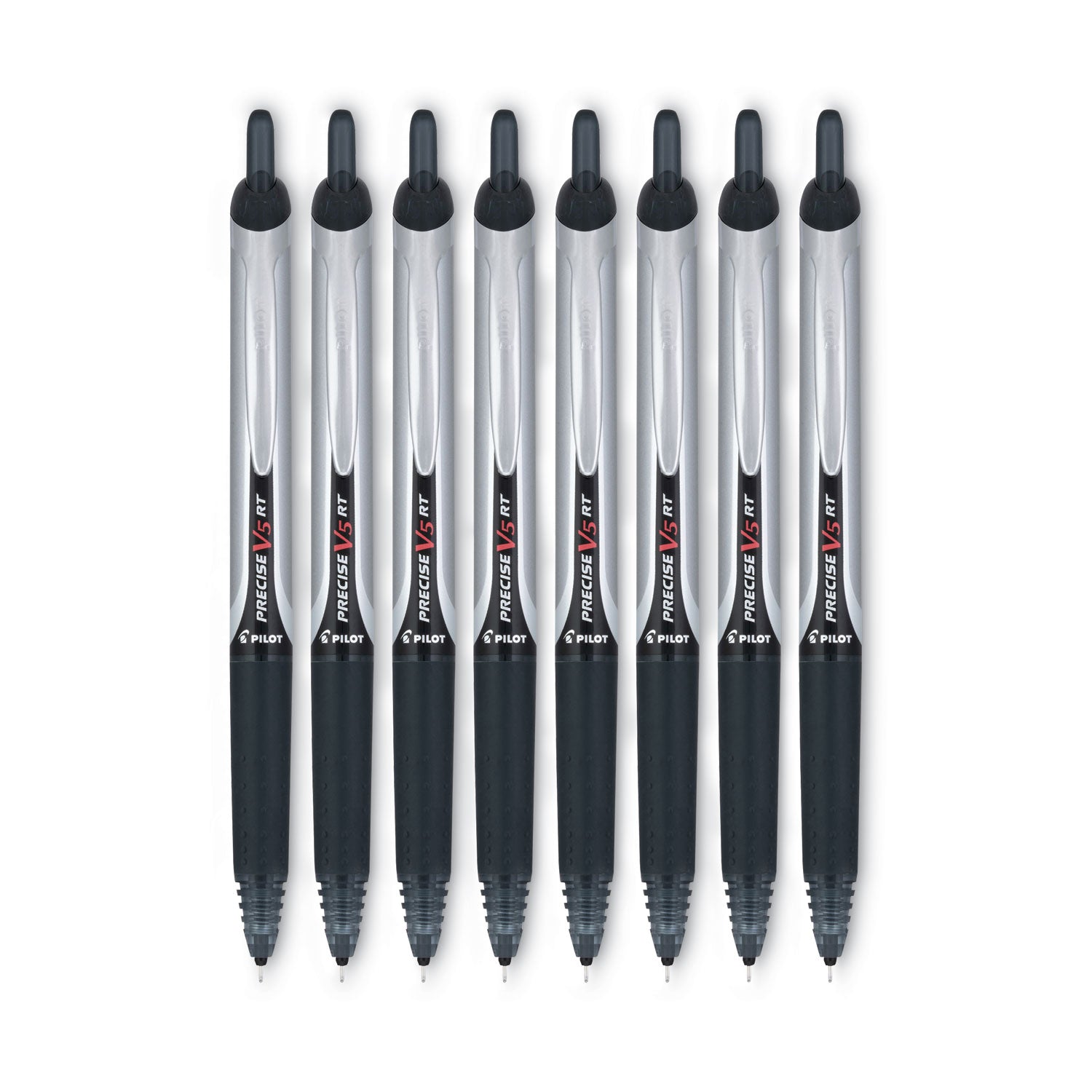 Precise V5RT Roller Ball Pen, Retractable, Extra-Fine 0.5 mm, Black Ink, Black Barrel