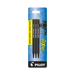Refill for Pilot FriXion Erasable, FriXion Ball, FriXion Clicker and FriXion LX Gel Ink Pens, Fine Tip, Black Ink, 3/Pack