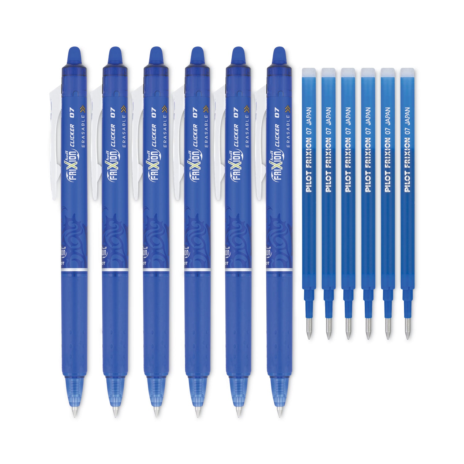 FriXion Clicker Erasable Gel Pen, Retractable, Fine 0.7 mm, Blue Ink, Blue Barrel