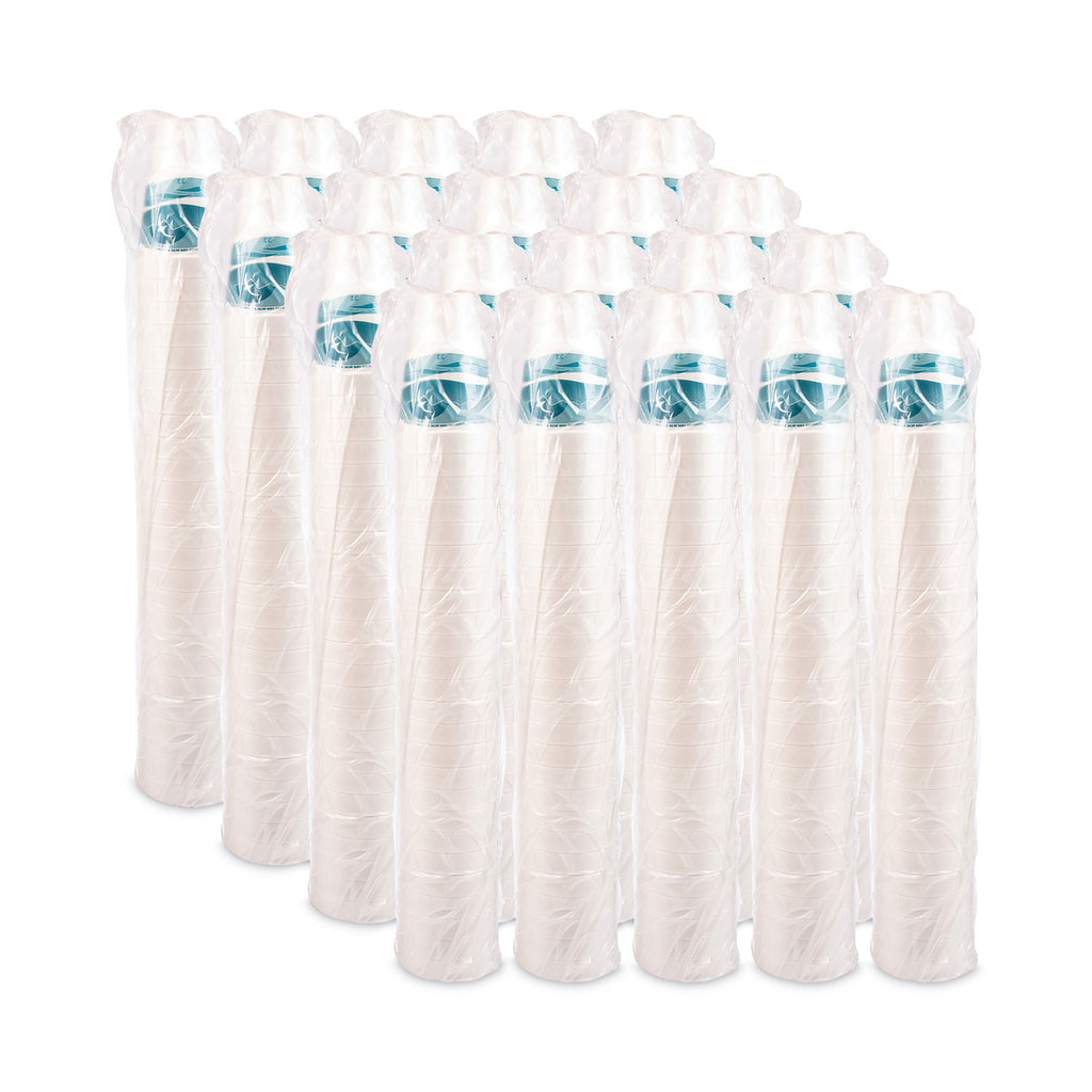 J Cup Insulated Foam Pedestal Cups, 32 oz, Printed, Teal/White, 25/Sleeve, 20 Sleeves/Carton