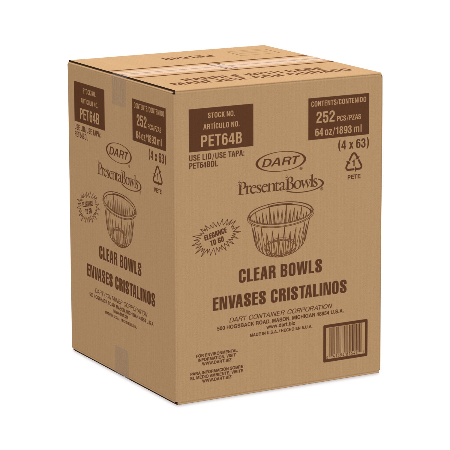 Presentabowl Rnd Plas Bw L 64Oz Cle 4/63