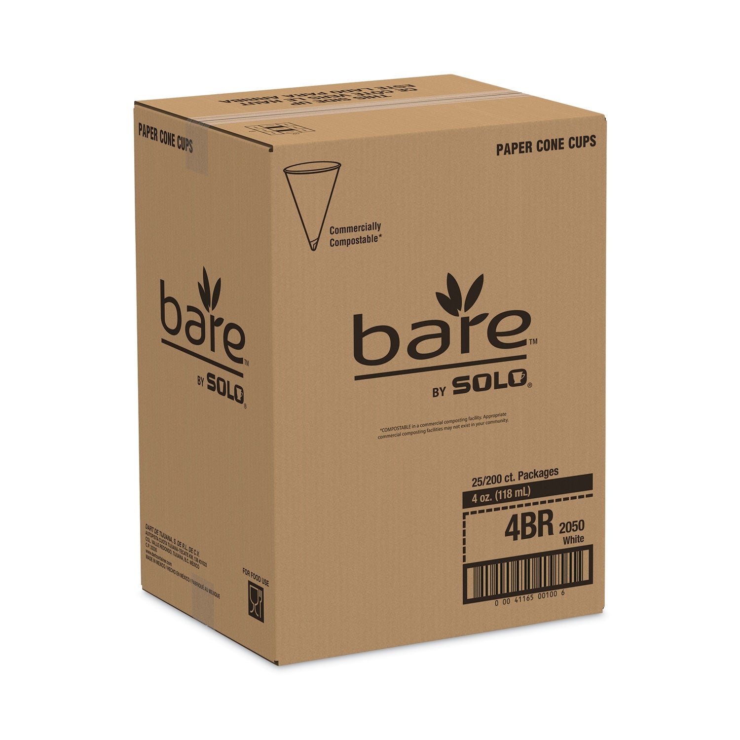 Cone Water Cups, Cold, Paper, 4 oz, White, 200/Pack