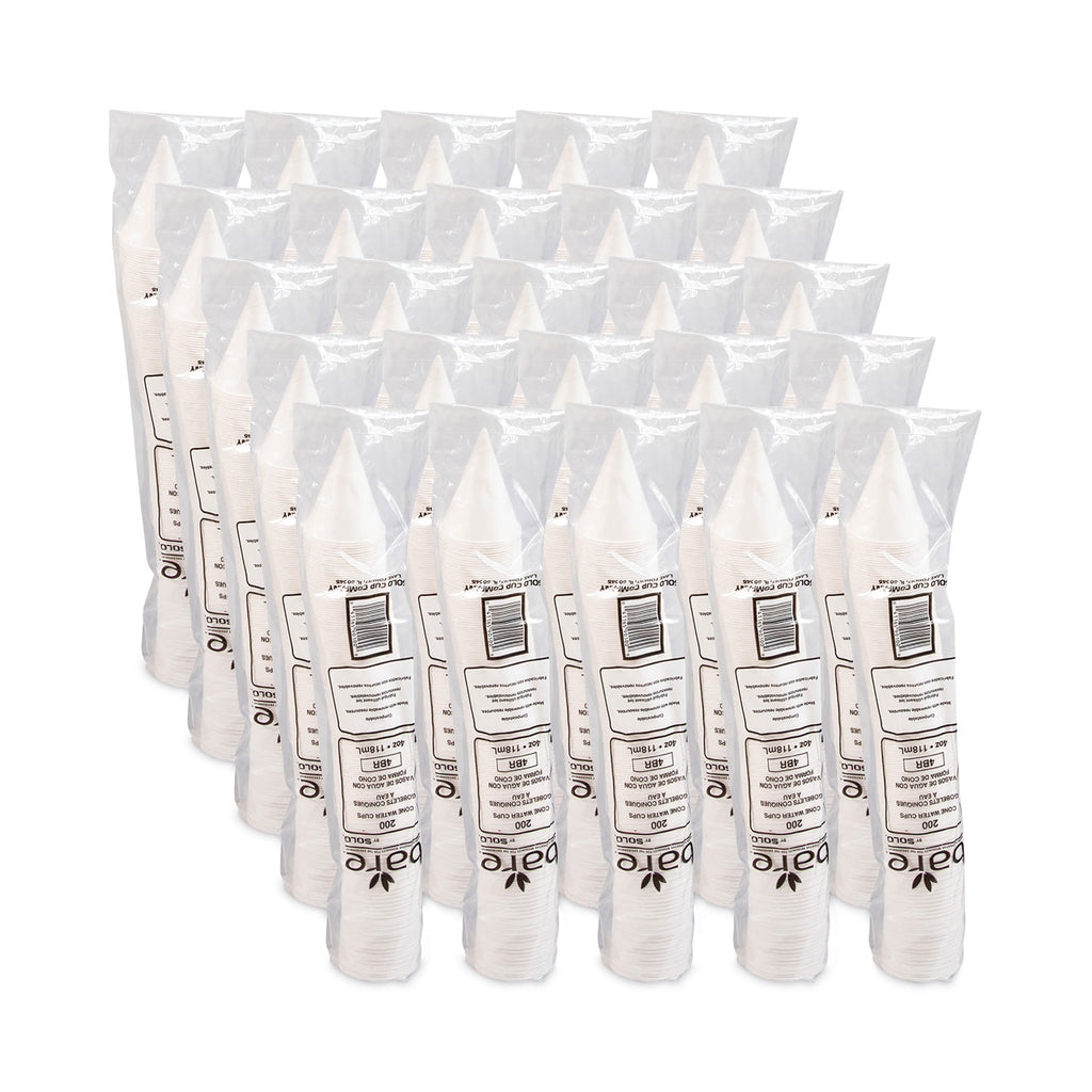Cone Water Cups, Cold, Paper, 4 oz, White, 200/Pack