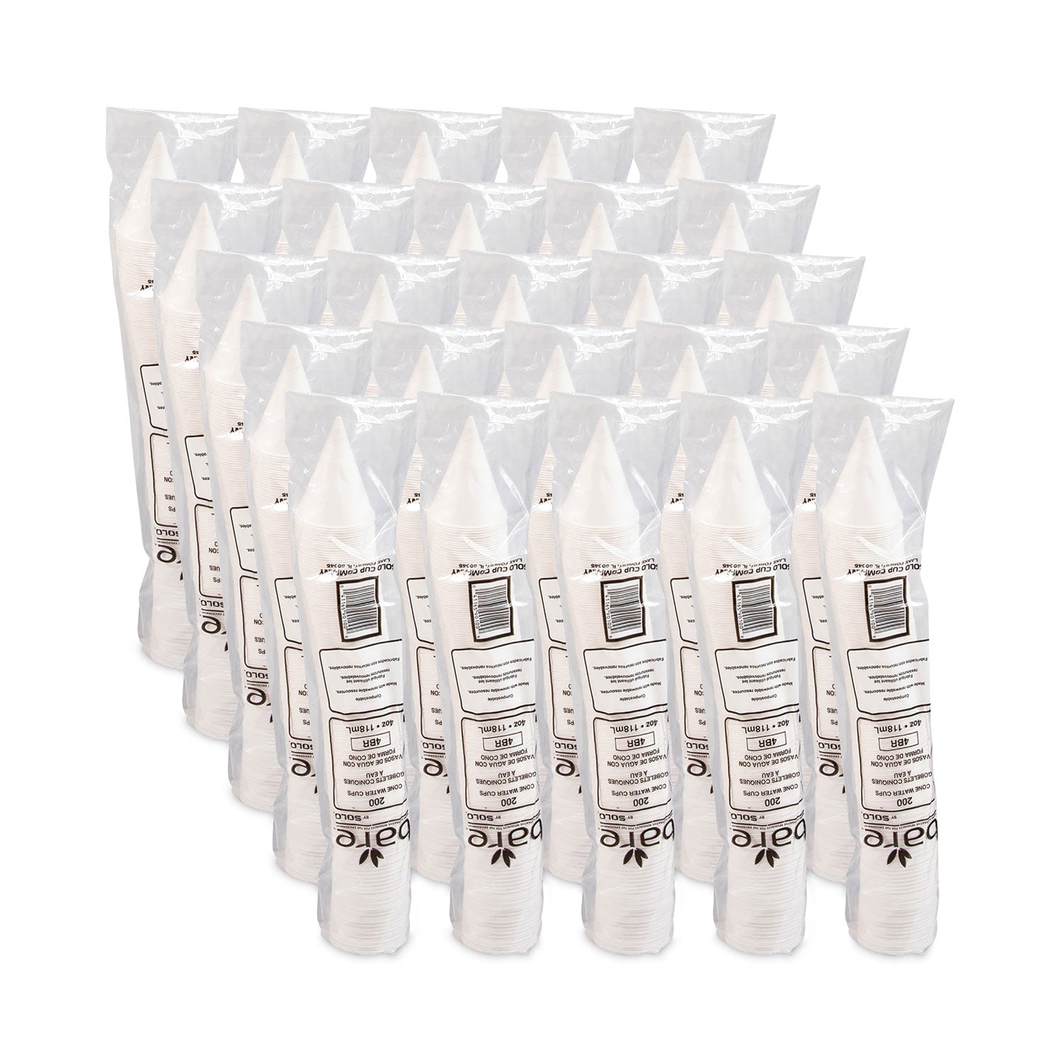Cone Water Cups, Cold, Paper, 4 oz, White, 200/Pack