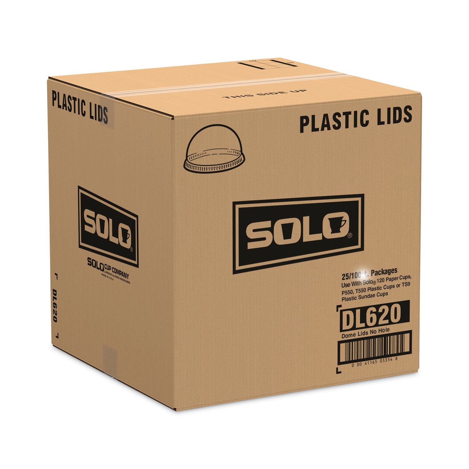 Dome-Top Cold Cup Lids, Fits 2.5 oz to 9 oz Containers, Clear, Plastic, 2,500/Carton
