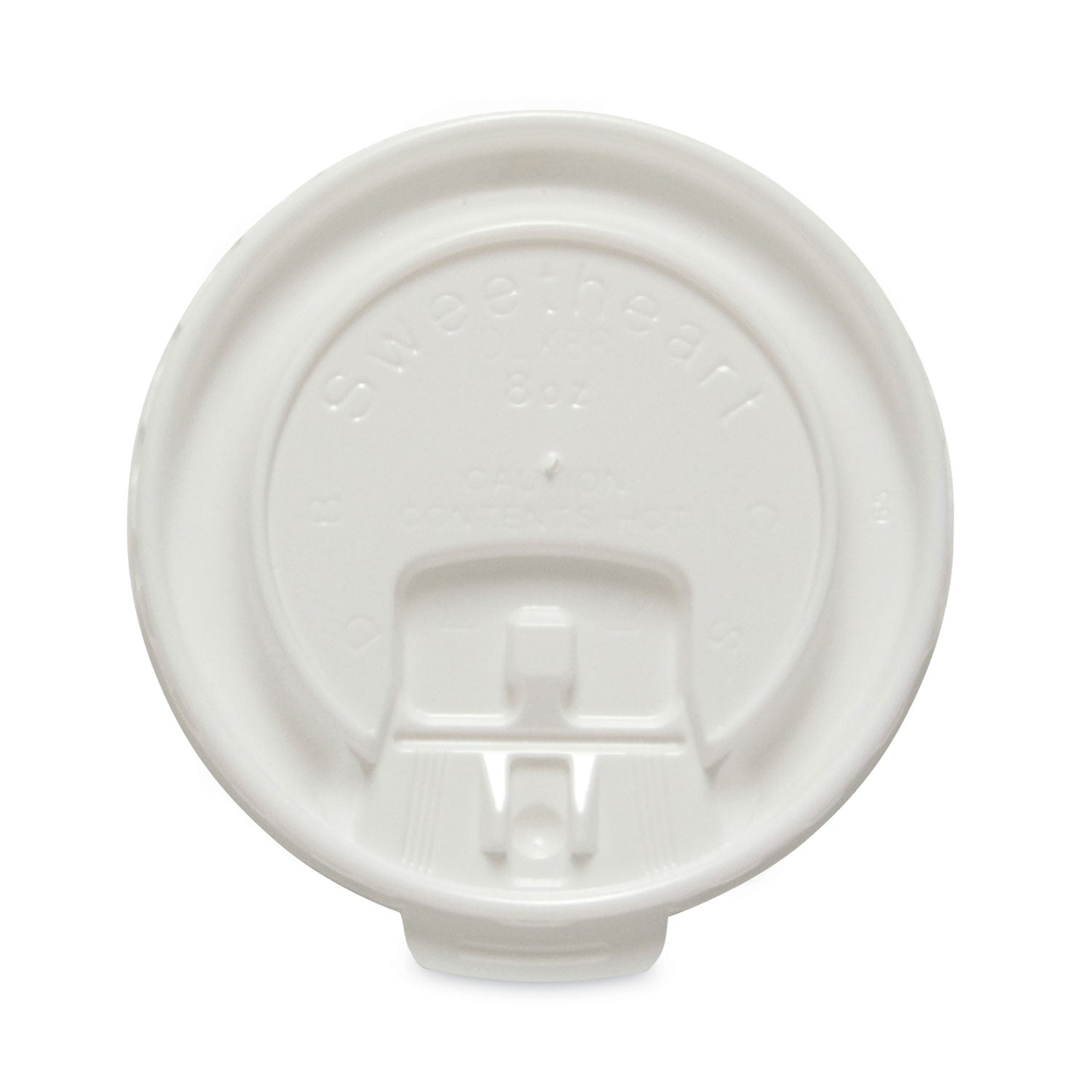 Lift Back and Lock Tab Cup Lids for Foam Cups, Fits 8 oz Cups, White, 2,000/Carton - 