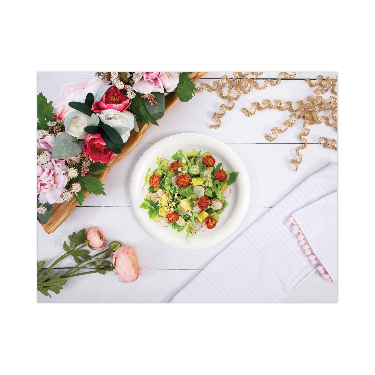 Symphony Paper Dinnerware, Heavyweight Plate, 9" dia, Tan, 125/Pack