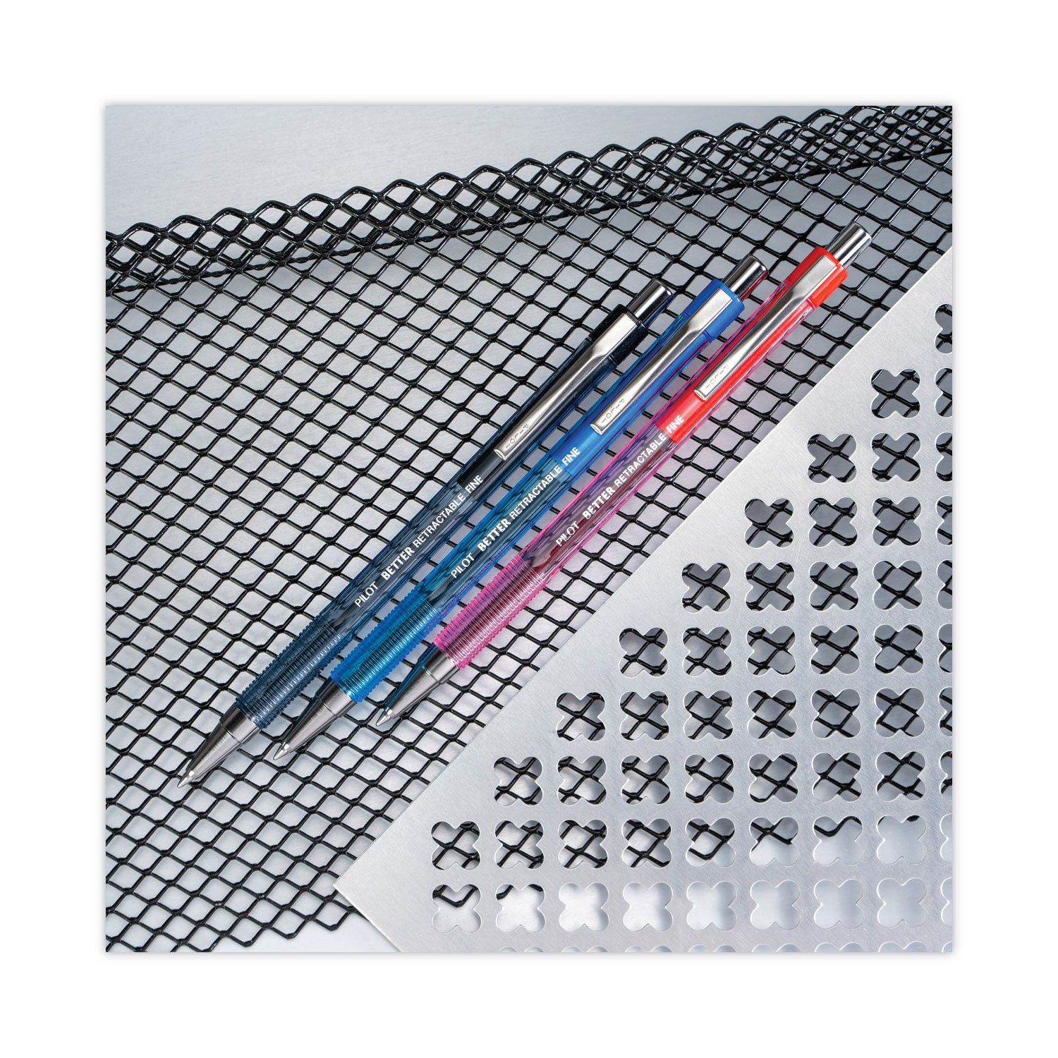 Better Ballpoint Pen, Retractable, Medium 1 mm, Black Ink, Smoke Barrel, Dozen