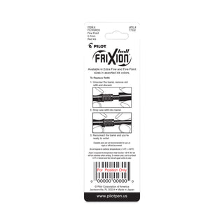 Refill for Pilot FriXion Erasable, FriXion Ball, FriXion Clicker and FriXion LX Gel Ink Pens, Fine Tip, Red Ink, 3/Pack