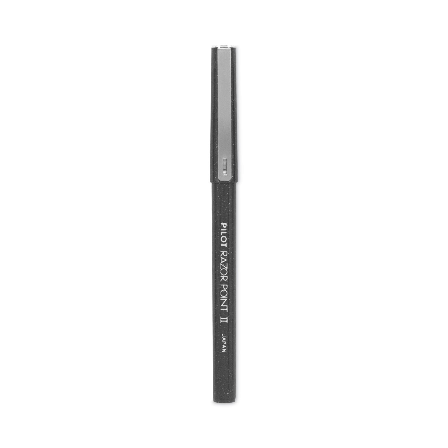 Razor Point II Super Fine Line Porous Point Pen, Stick, Ultra-Fine 0.2 mm, Black Ink, Black Barrel, Dozen - 