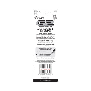 G2 Premium Gel Pen, Retractable, Fine 0.7 mm, Black Ink, Smoke/Black Barrel, 2/Pack