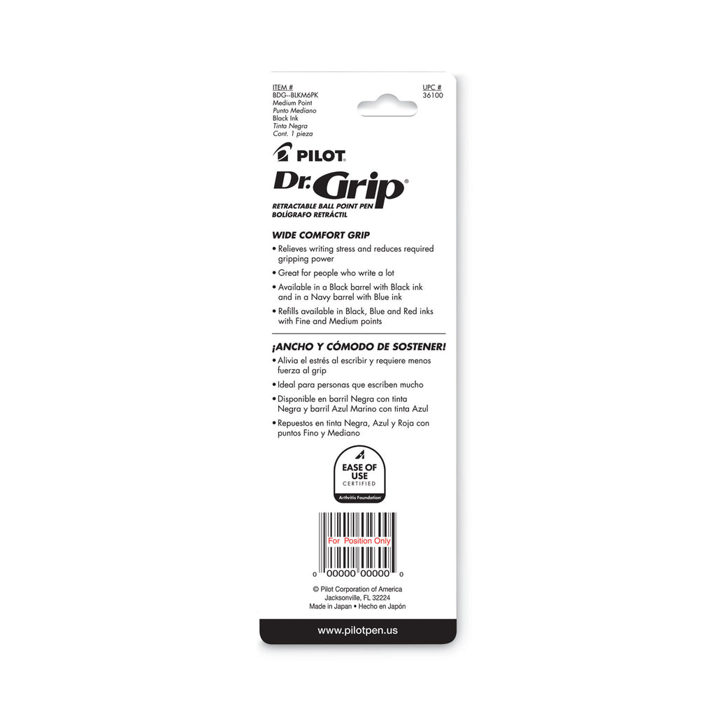 Dr. Grip Ballpoint Pen, Retractable, Medium 1 mm, Blue Ink, Navy Barrel