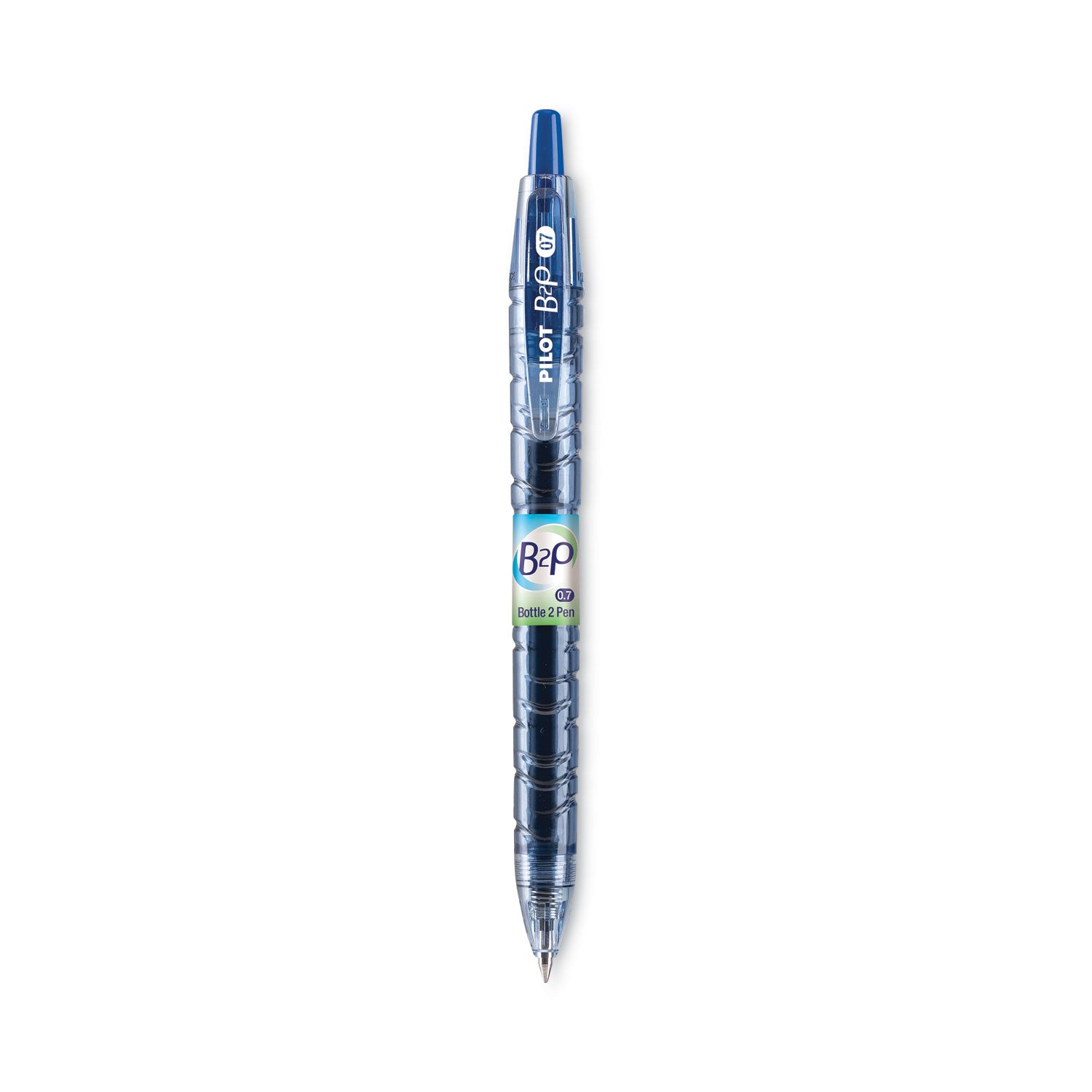B2P Bottle-2-Pen Recycled Gel Pen, Retractable, Fine 0.7 mm, Blue Ink, Translucent Blue Barrel - 