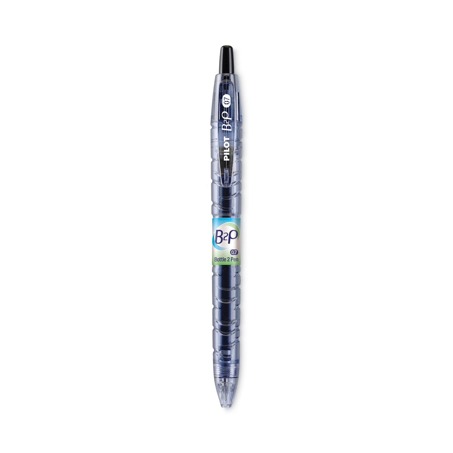 B2P Bottle-2-Pen Recycled Gel Pen, Retractable, Fine 0.7 mm, Black Ink, Translucent Blue Barrel - 