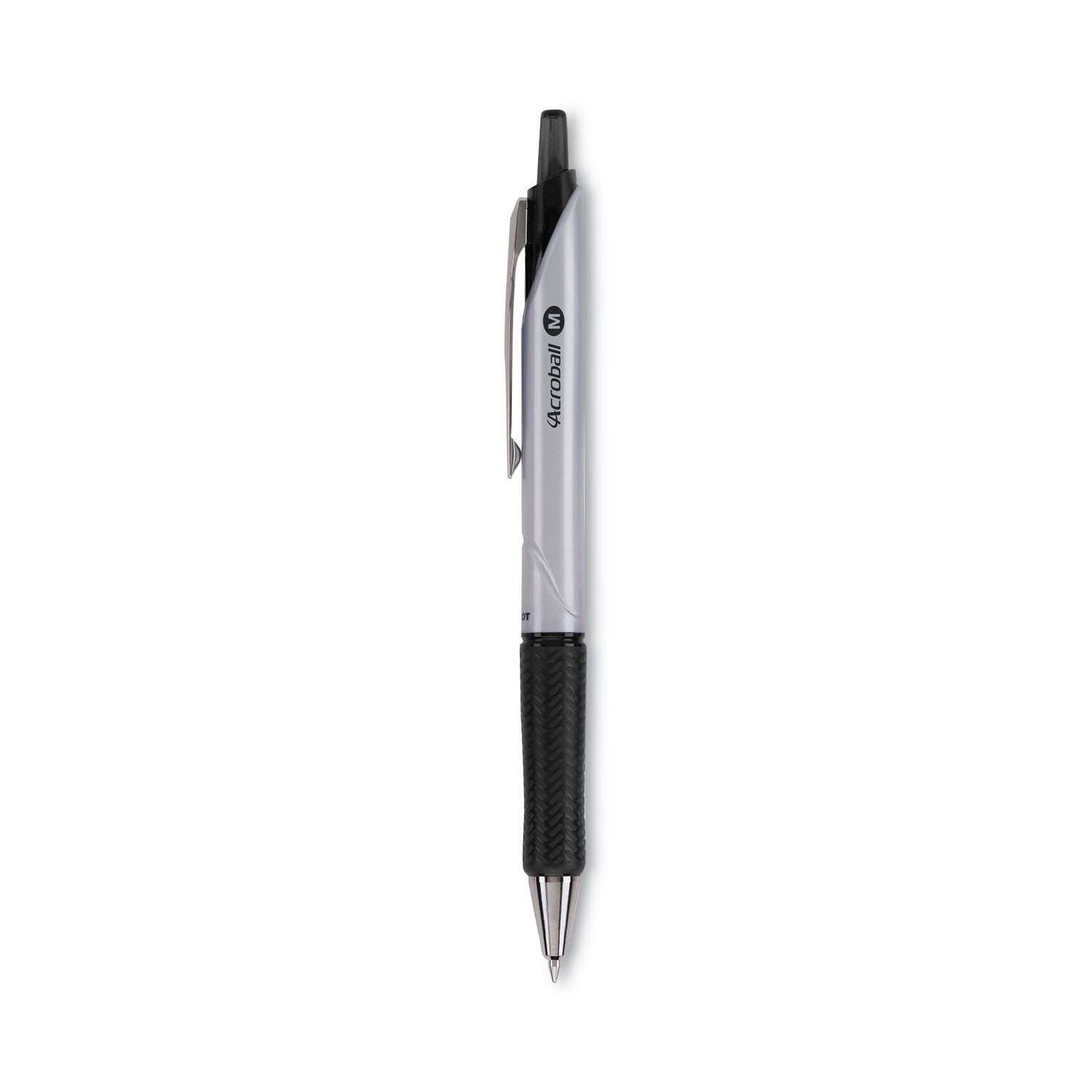 acroball-pro-advanced-ink-hybrid-gel-pen-retractable-medium-1-mm-black-ink-silver-black-barrel-dozen_pil31910 - 1