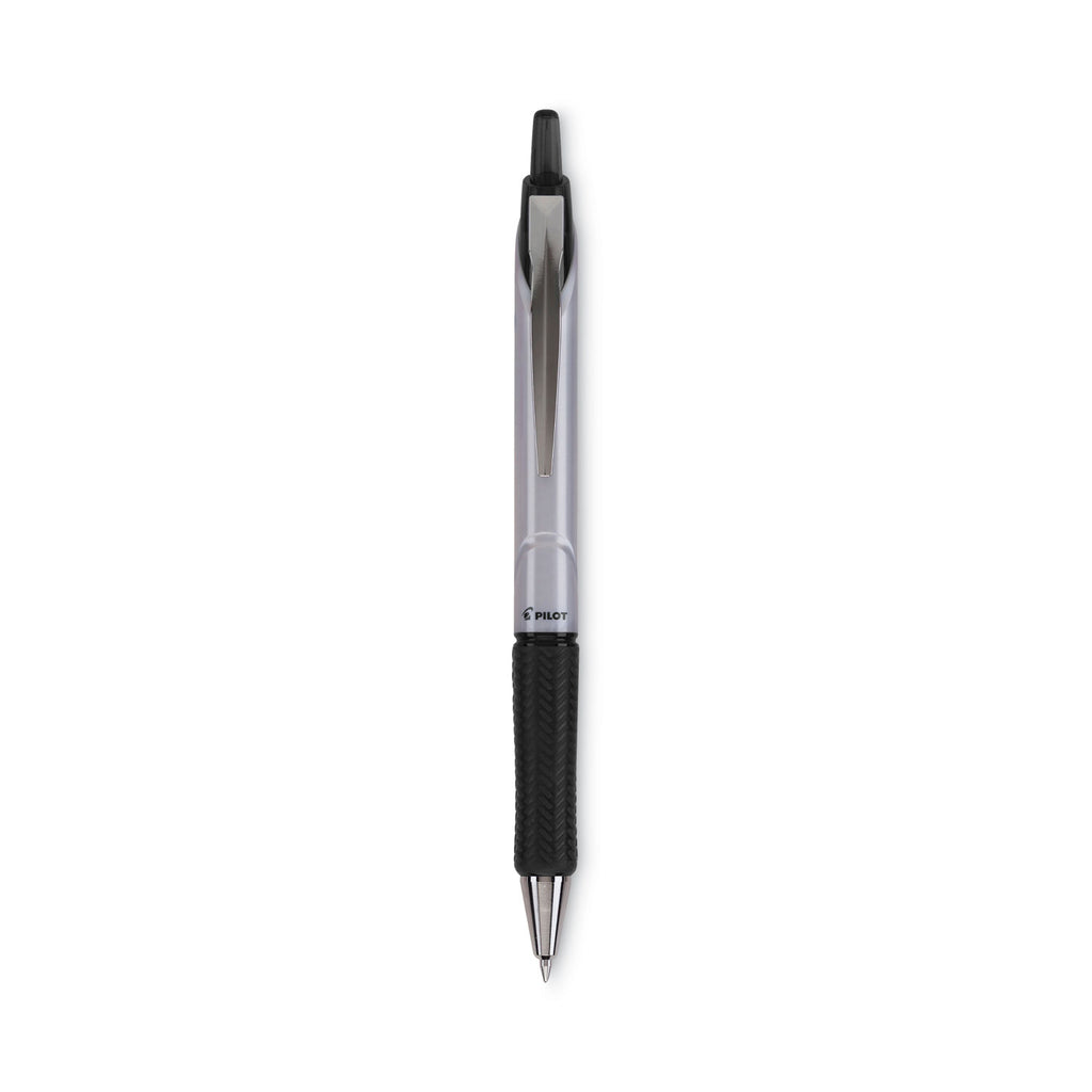 Acroball Pro Advanced Ink Hybrid Gel Pen, Retractable, Medium 1 mm, Black Ink, Silver/Black Barrel, Dozen