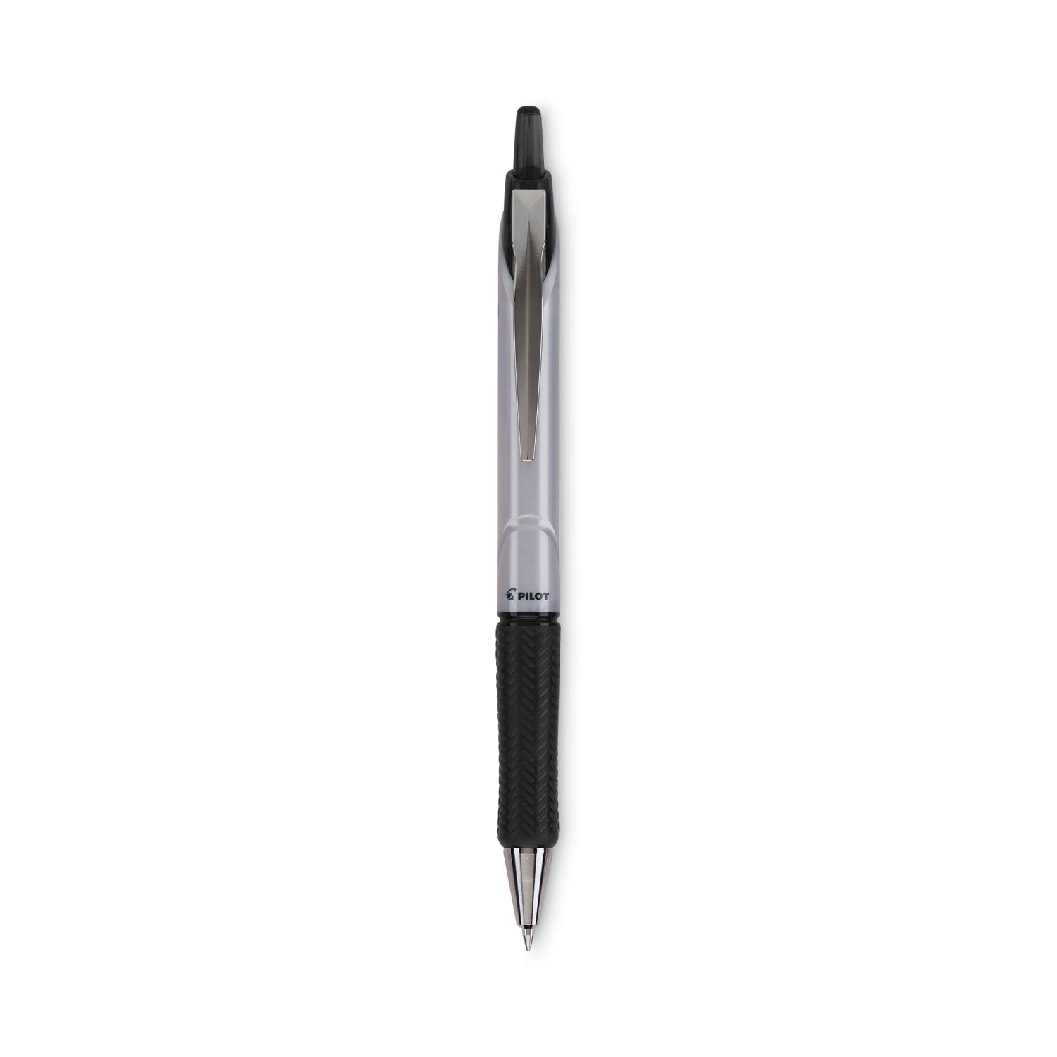 Acroball Pro Advanced Ink Hybrid Gel Pen, Retractable, Medium 1 mm, Black Ink, Silver/Black Barrel, Dozen