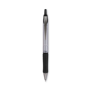 Acroball Pro Advanced Ink Hybrid Gel Pen, Retractable, Medium 1 mm, Black Ink, Silver/Black Barrel, Dozen