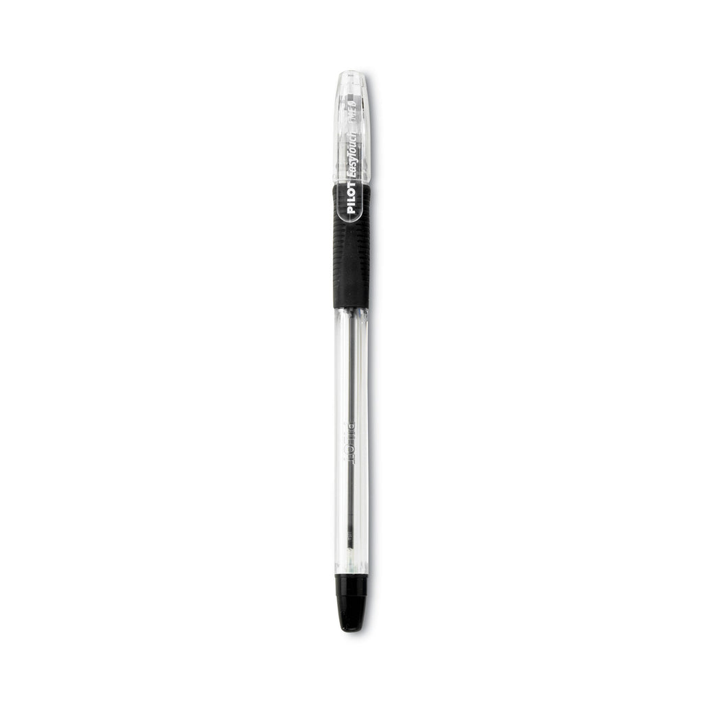 EasyTouch Ballpoint Pen, Stick, Medium 1 mm, Black Ink, Clear/Black Barrel, Dozen - 