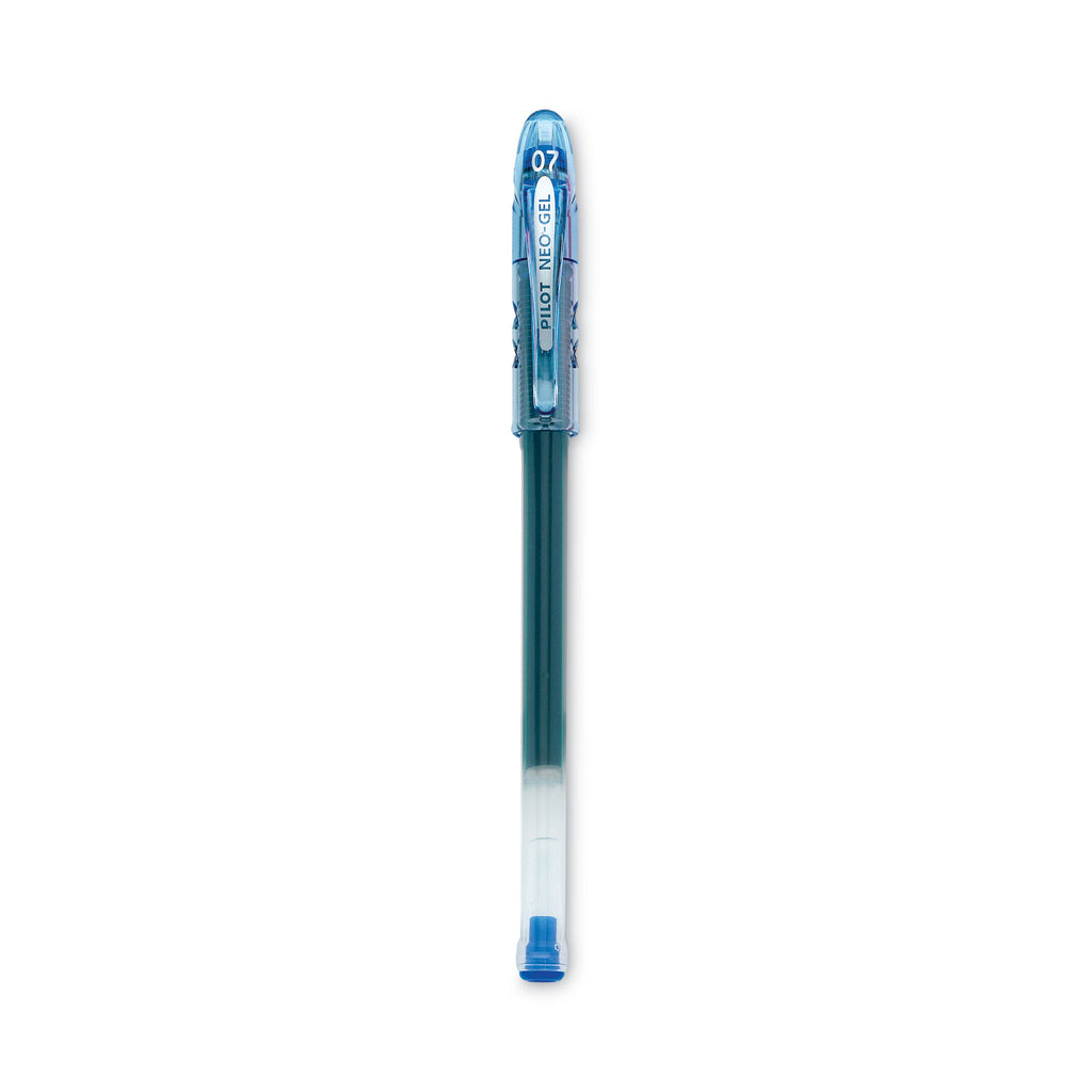 Neo-Gel Gel Pen, Stick, Fine 0.7 mm, Blue Ink, Translucent Blue Barrel, Dozen