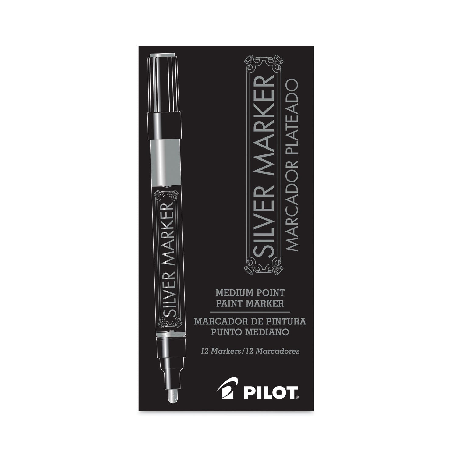 Creative Art and Crafts Marker, Medium Brush Tip, Silver - 