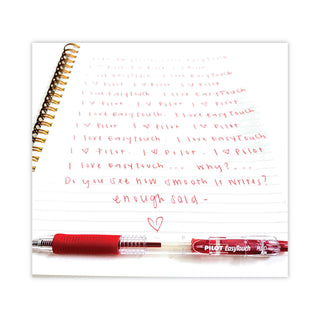 EasyTouch Ballpoint Pen, Retractable, Fine 0.7 mm, Red Ink, Clear Barrel, Dozen