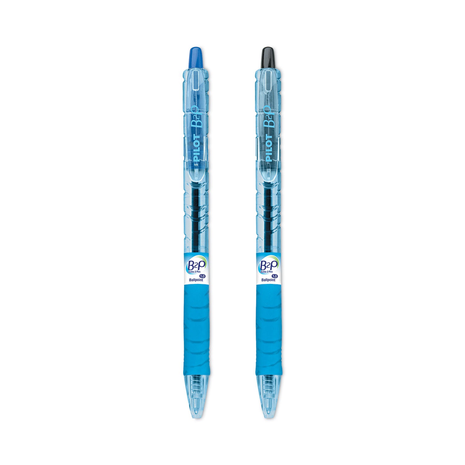b2p-bottle-2-pen-recycled-ballpoint-pen-retractable-medium-1-mm-assorted-ink-colors-translucent-blue-barrel-36-pack_pil57050 - 2