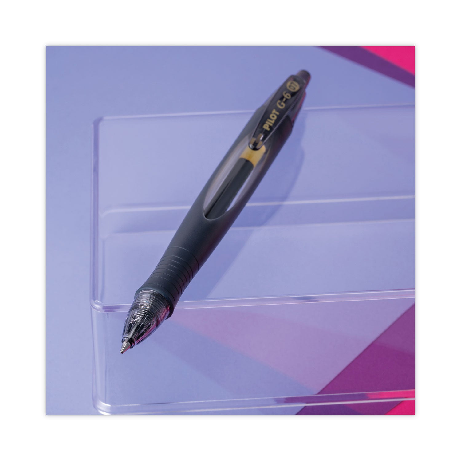 G6 Gel Pen, Retractable, Fine 0.7 mm, Black Ink, Black Barrel