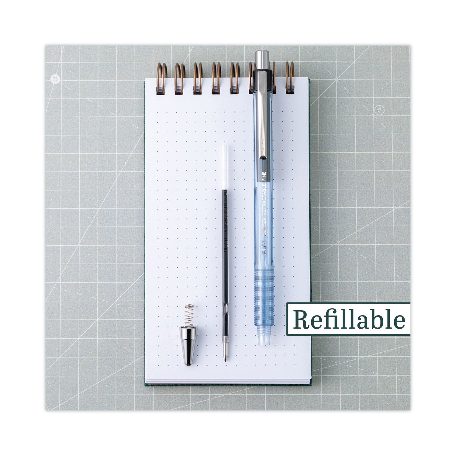 Better Ballpoint Pen, Retractable, Fine 0.7 mm, Black Ink, Smoke Barrel, Dozen