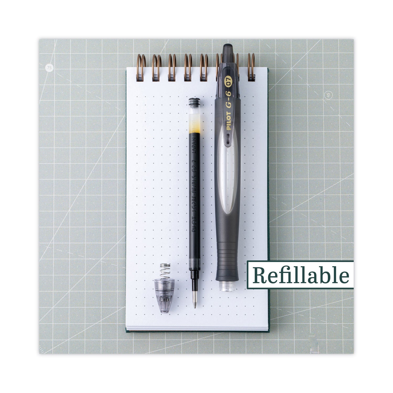G6 Gel Pen, Retractable, Fine 0.7 mm, Black Ink, Black Barrel