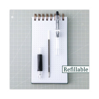 EasyTouch Ballpoint Pen, Retractable, Fine 0.7 mm, Black Ink, Clear Barrel, Dozen