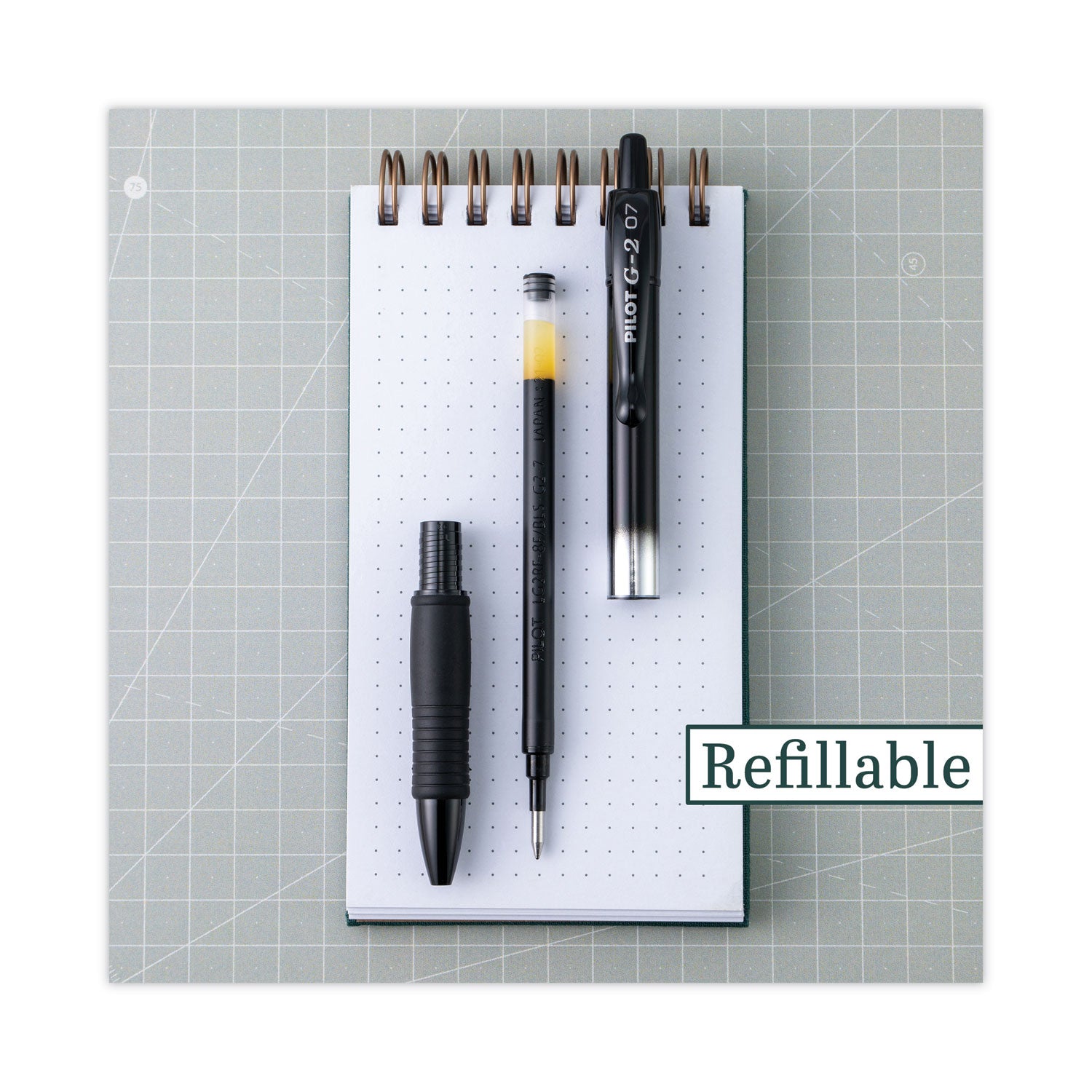 Refill for Pilot B2P, Dr Grip, G2, G6, MR Metropolitan, Precise BeGreen and Q7 Gel Pens, Fine Tip, Blue Ink, 2/Pack