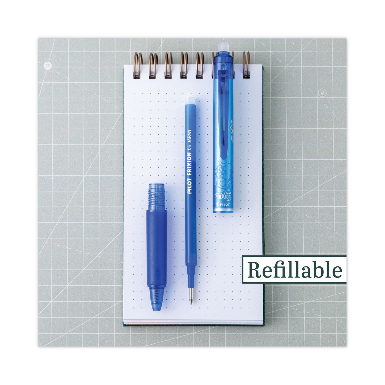 Refill for Pilot FriXion Erasable, FriXion Ball, FriXion Clicker and FriXion LX Gel Ink Pens, Fine Tip, Blue Ink, 3/Pack