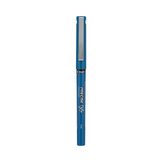 Precise V7 Roller Ball Pen, Stick, Fine 0.7 mm, Blue Ink, Blue/Clear Barrel, Dozen