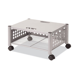 Underdesk Machine Stand, Metal, 2 Shelves, 90 lb Capacity, 21.5" x 17.88" x 11.5", Matte Gray - 