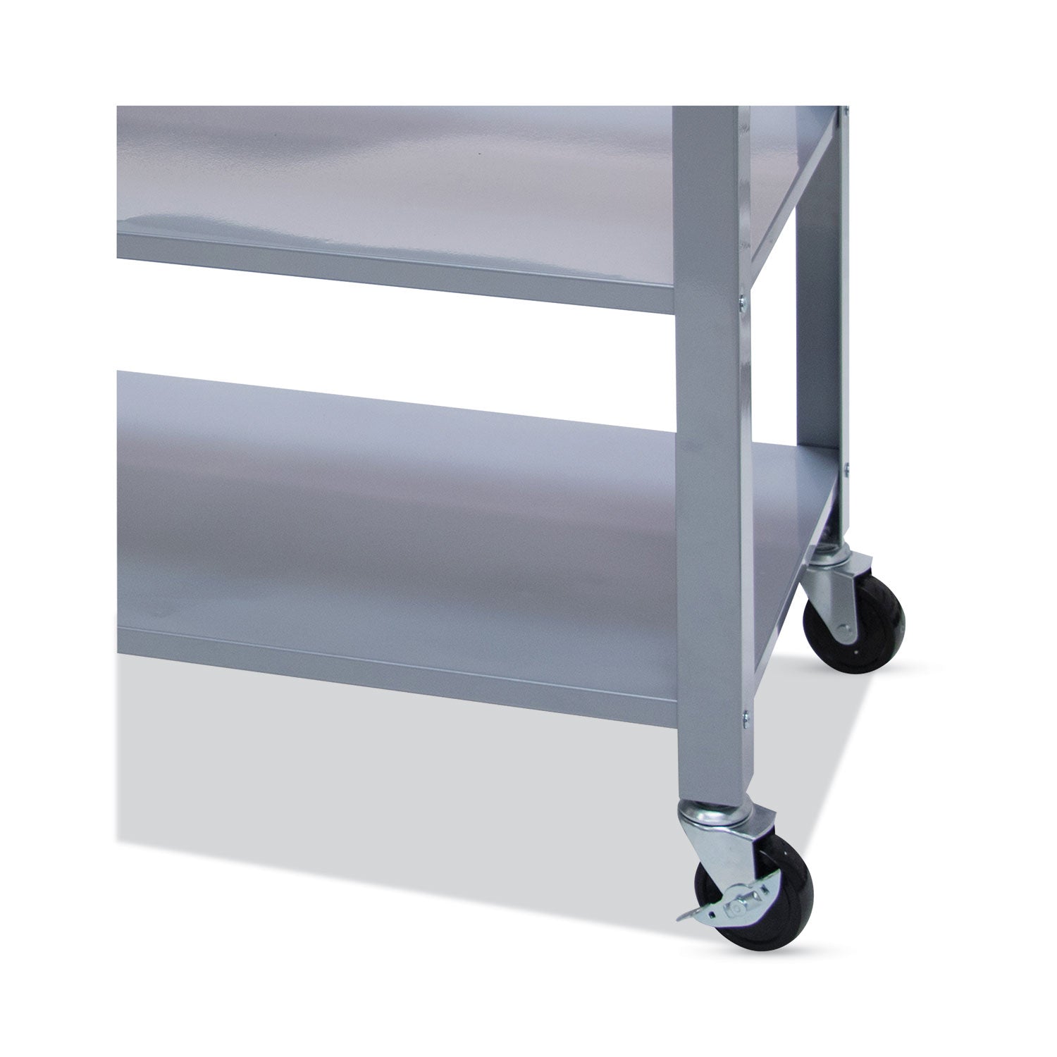 Countertop Serving Cart, Wood, 3 Shelves, 3 Drawers, 35.5" x 19.75" x 34.25", Oak/Gray - 3