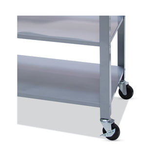 Countertop Serving Cart, Wood, 3 Shelves, 3 Drawers, 35.5" x 19.75" x 34.25", Oak/Gray - 3