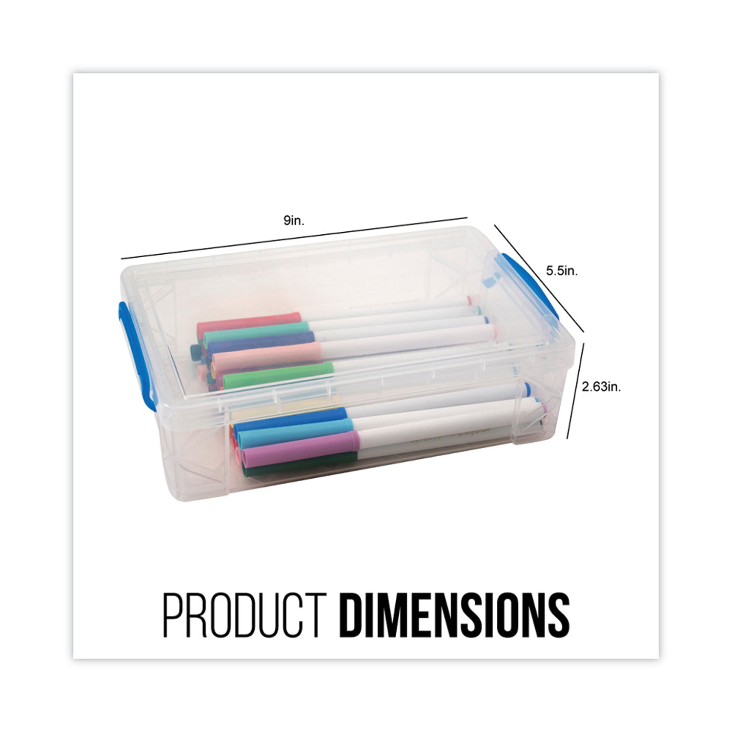 Super Stacker Large Pencil Box, Plastic, 9 x 5.5 x 2.62, Clear