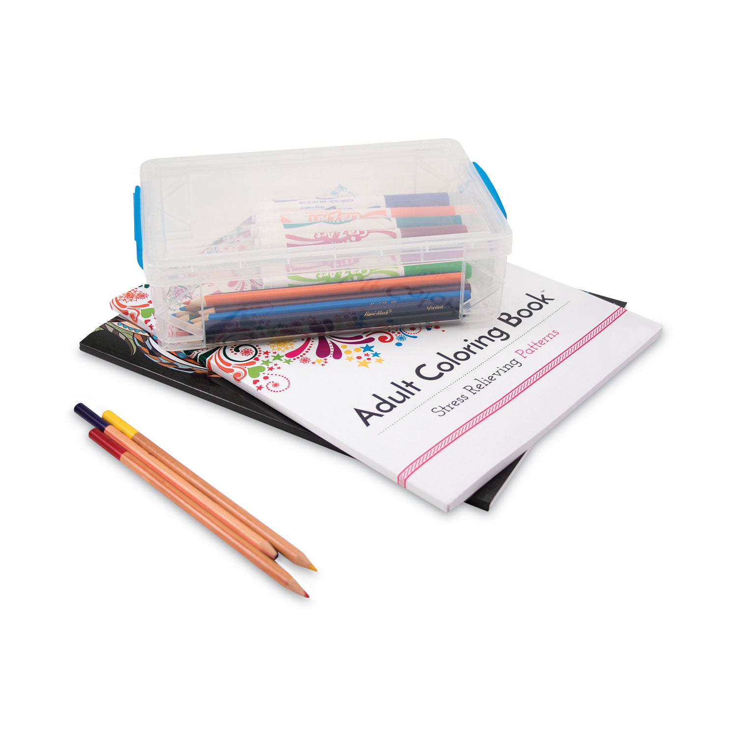 Super Stacker Large Pencil Box, Plastic, 9 x 5.5 x 2.62, Clear